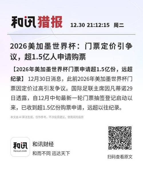 2026美加墨世界杯门票价格最新预测 2026美加墨世界杯门票价格最新预测